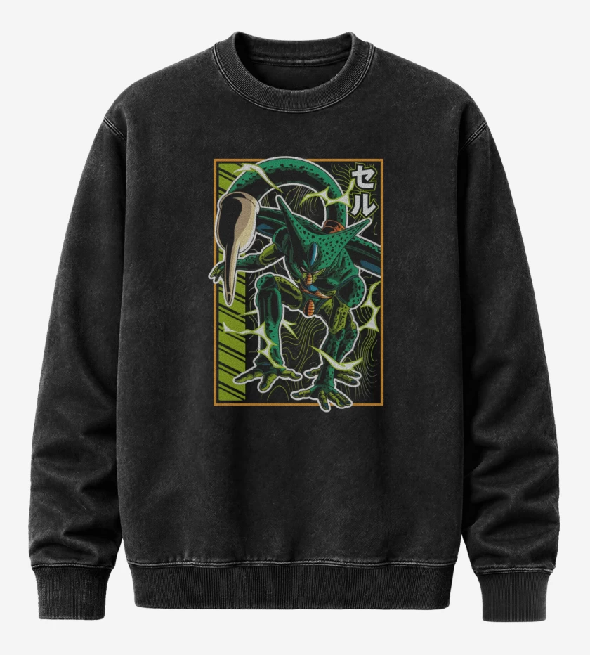 Poleron Polo Acid Wash Negro de Cell