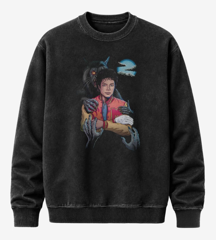 Poleron Polo Acid Wash Negro de Jackson Thriller