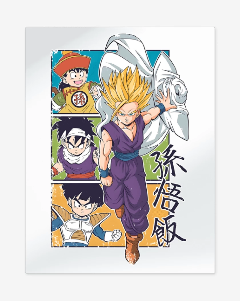 Print metalico Blanco de Son Gohan 