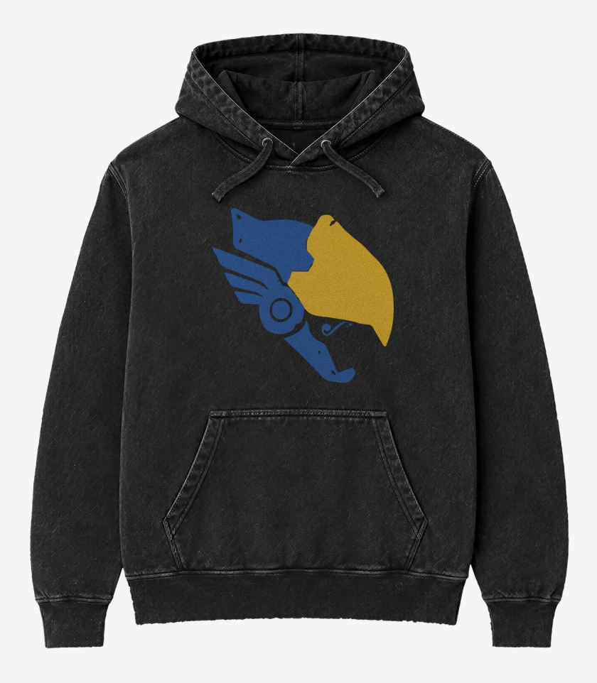 Poleron Canguro Acid Wash Negro de Phara