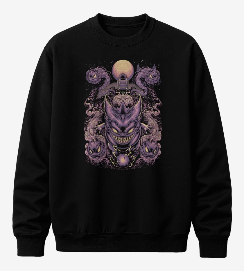 Poleron polo Negro de Fantasmas Monstruosos
