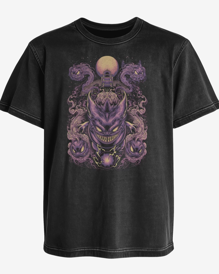 Polera desgastada Negro de Fantasmas Monstruosos