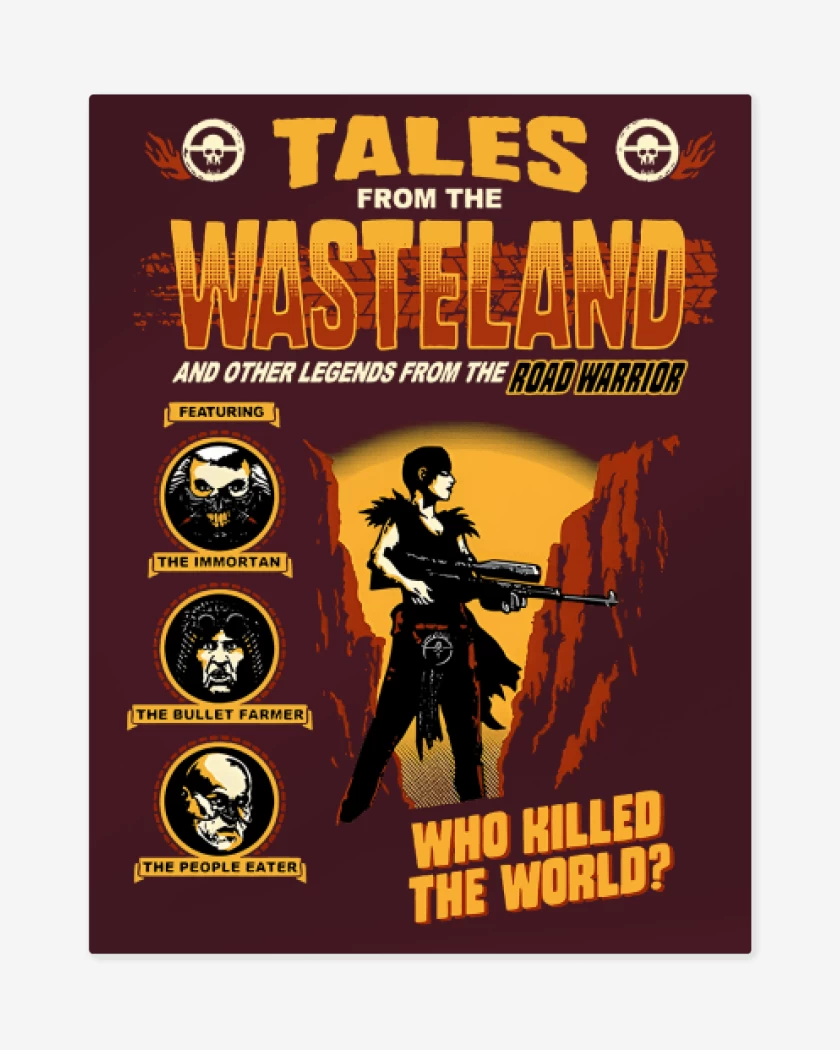 Print metalico Burdeo de Cuentos del Road Warrior