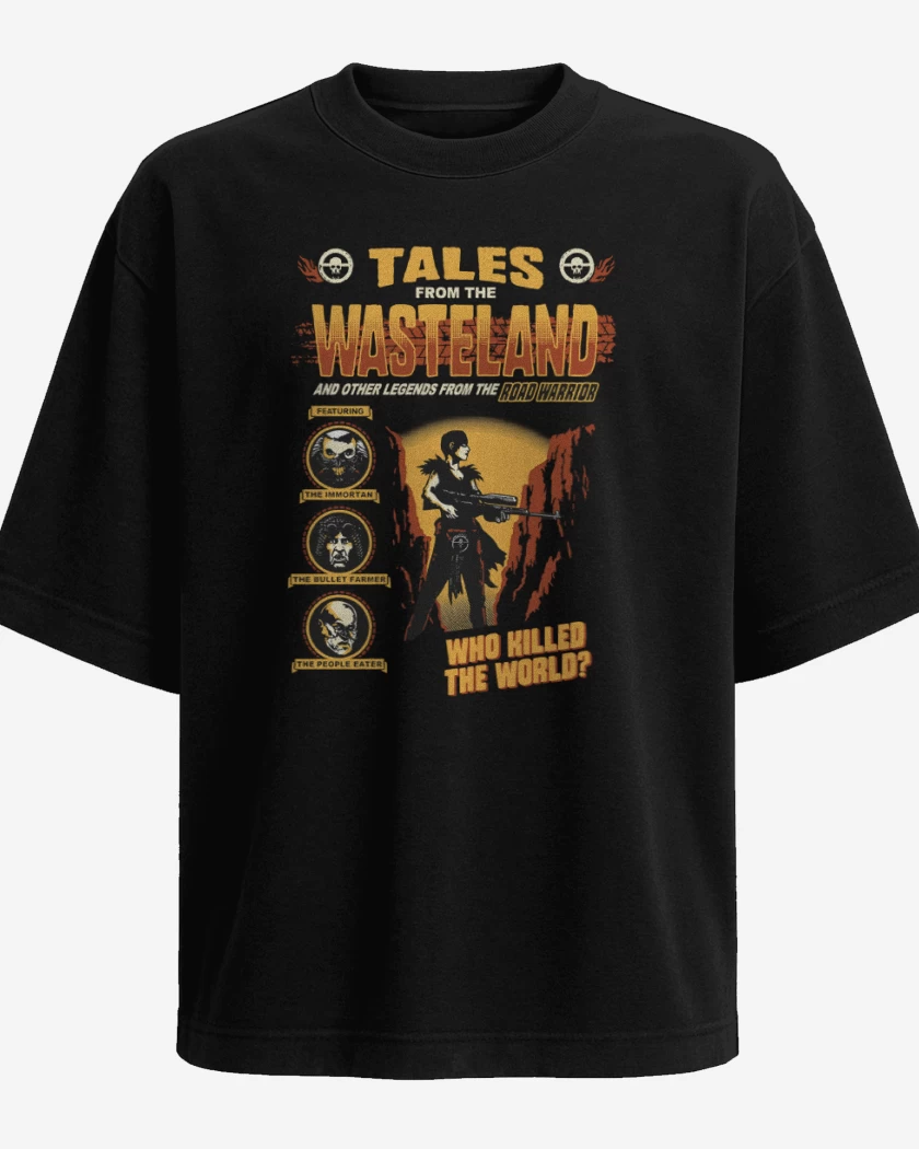 Polera Oversize Negro de Cuentos del Road Warrior
