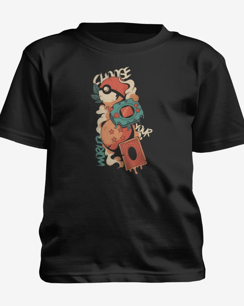 Polera de niño Negro de Animes de Infancia