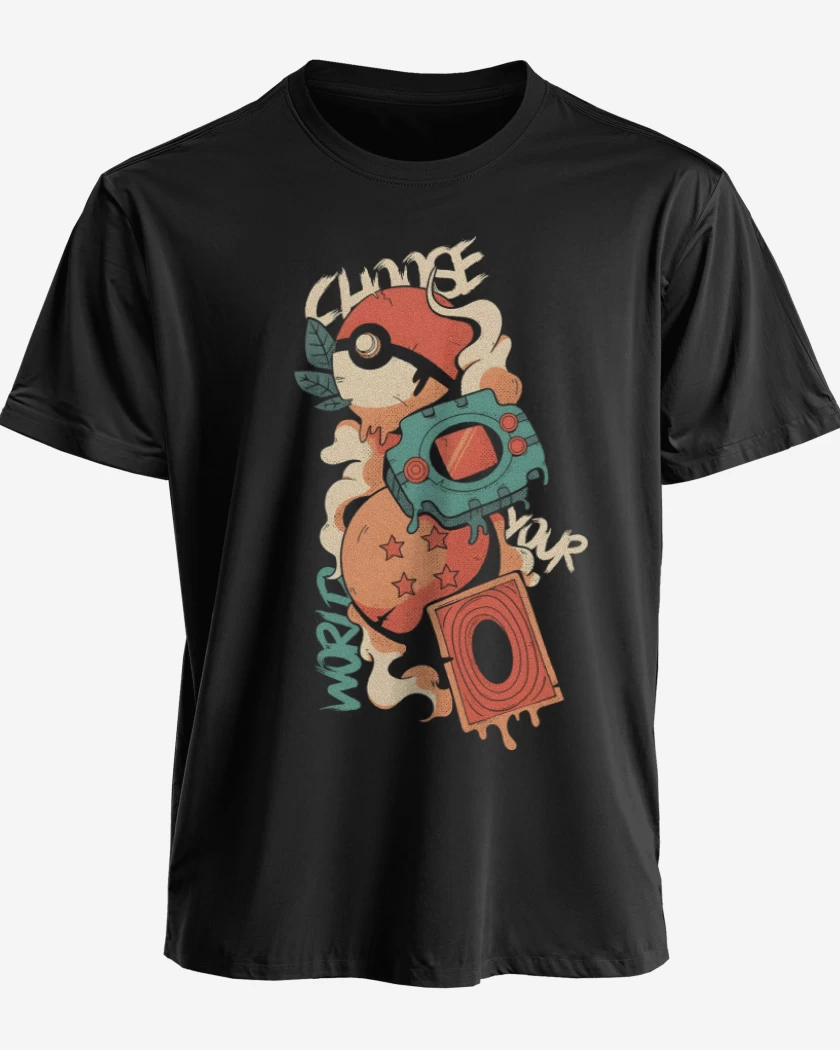 Polera premium Negro de Animes de Infancia