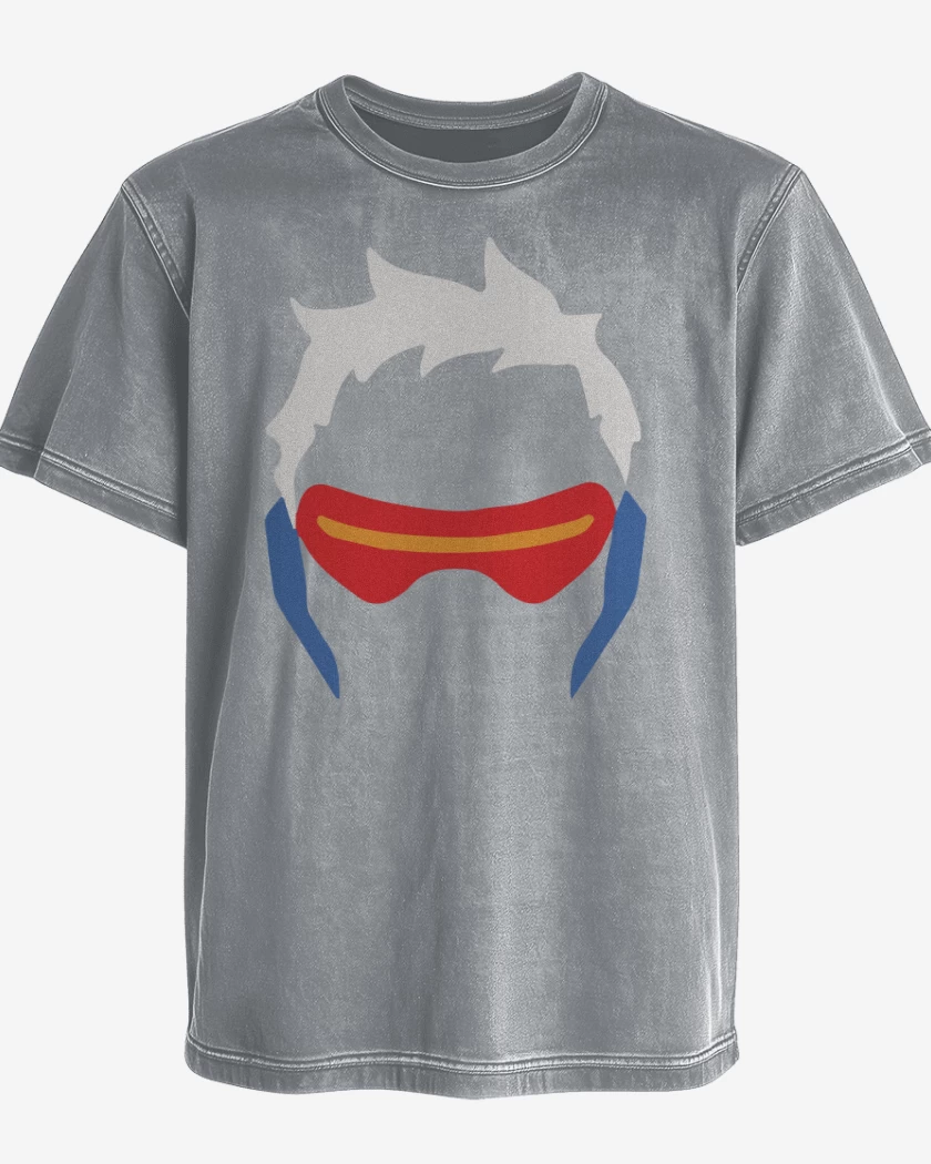 Polera desgastada Gris Melange de Soldier 76