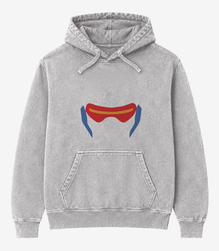 Poleron Canguro Acid Wash Gris Melange de Soldier 76