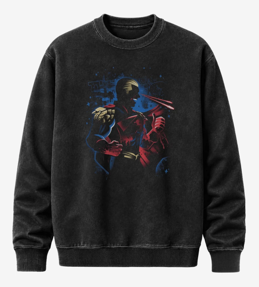 Poleron Polo Acid Wash Negro de El Vengador