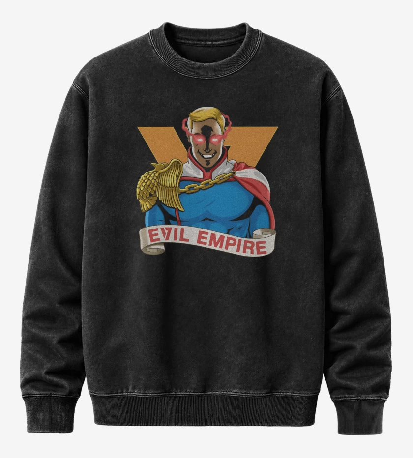 Poleron Polo Acid Wash Negro de V Empire