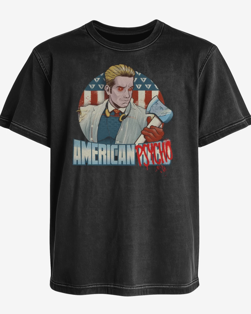 Polera desgastada Negro de Psycholander