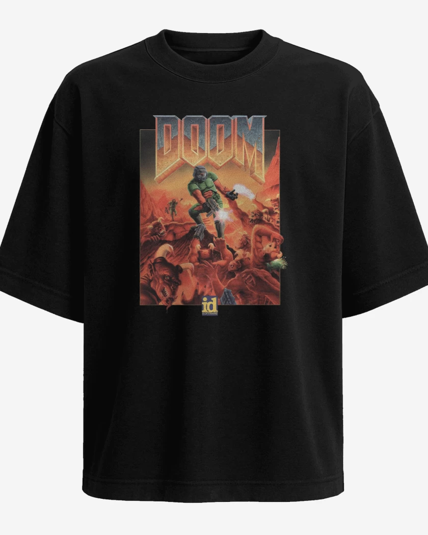 Polera Oversize Negro de Doom