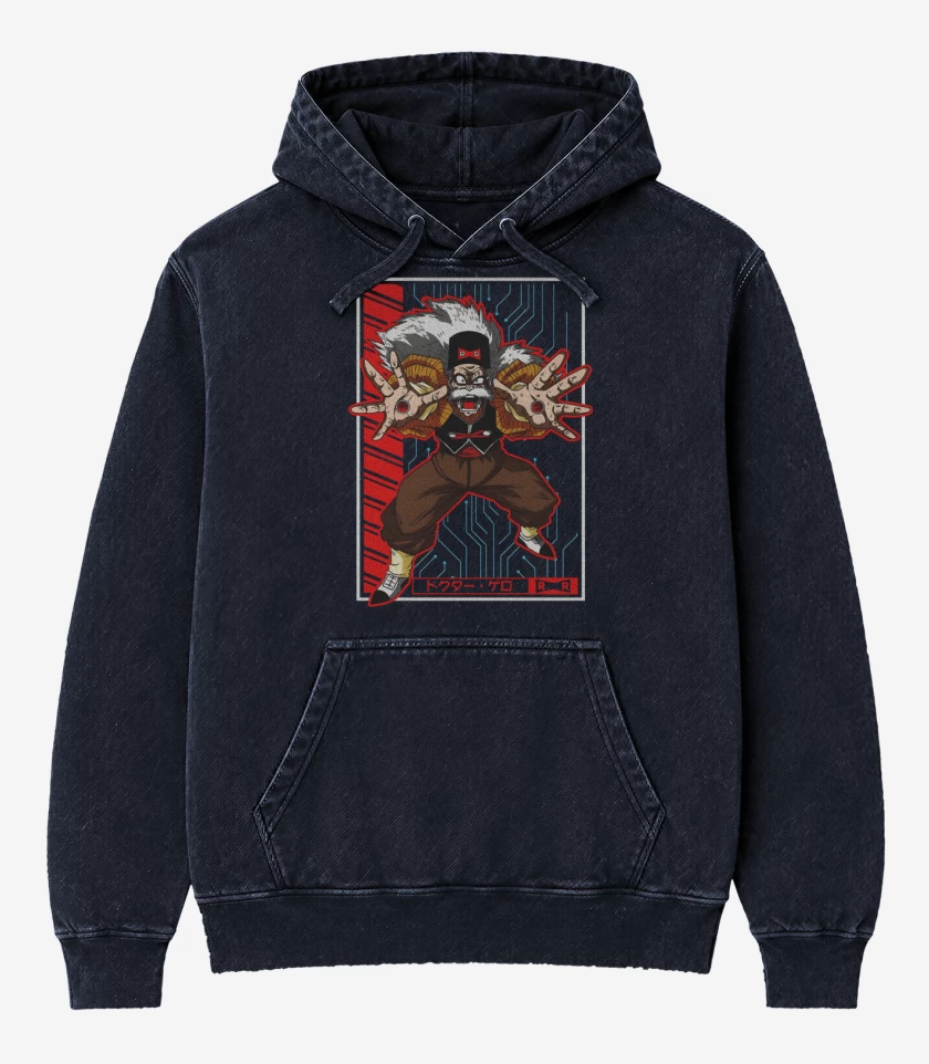 Poleron Canguro Acid Wash Azul Marino de Dr Maki Gero