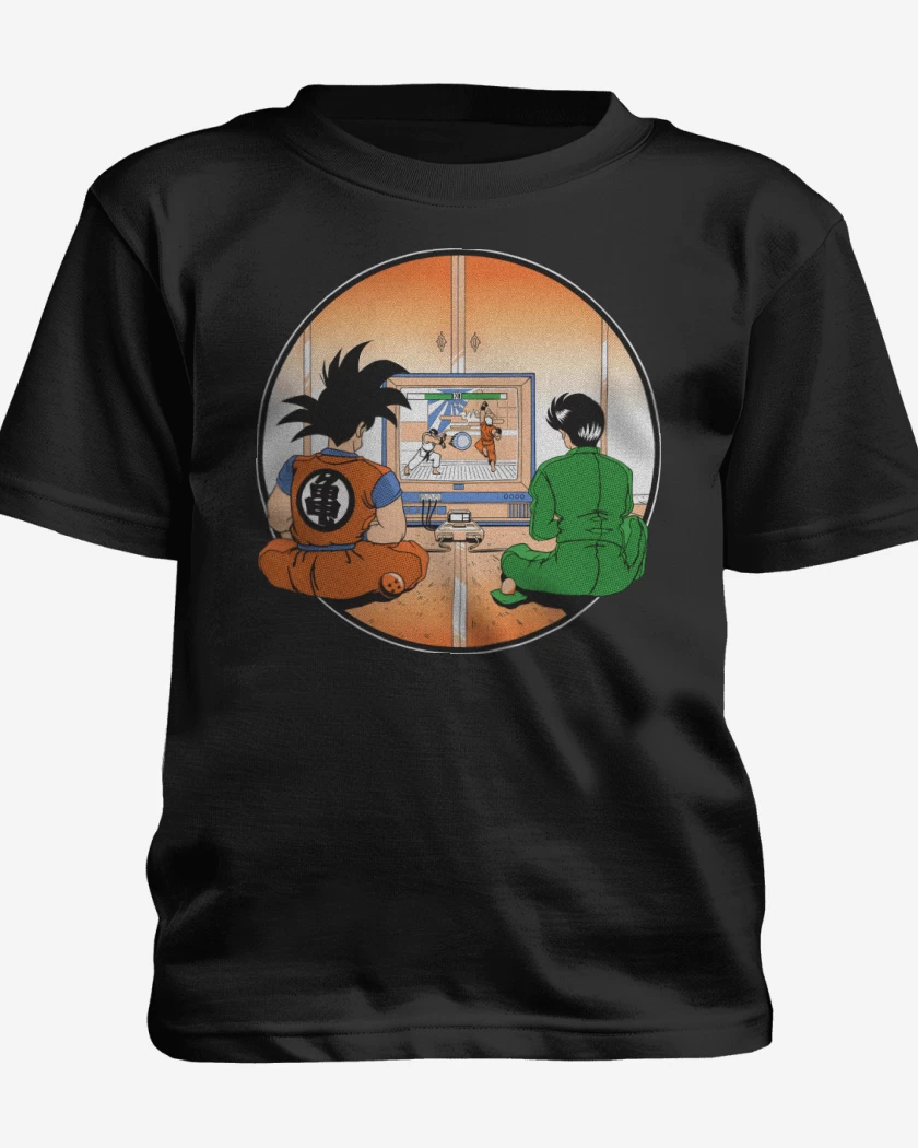 Polera de niño Negro de Pelea de Anime