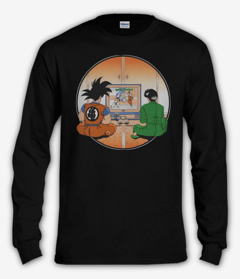 Polera manga larga Negro de Pelea de Anime