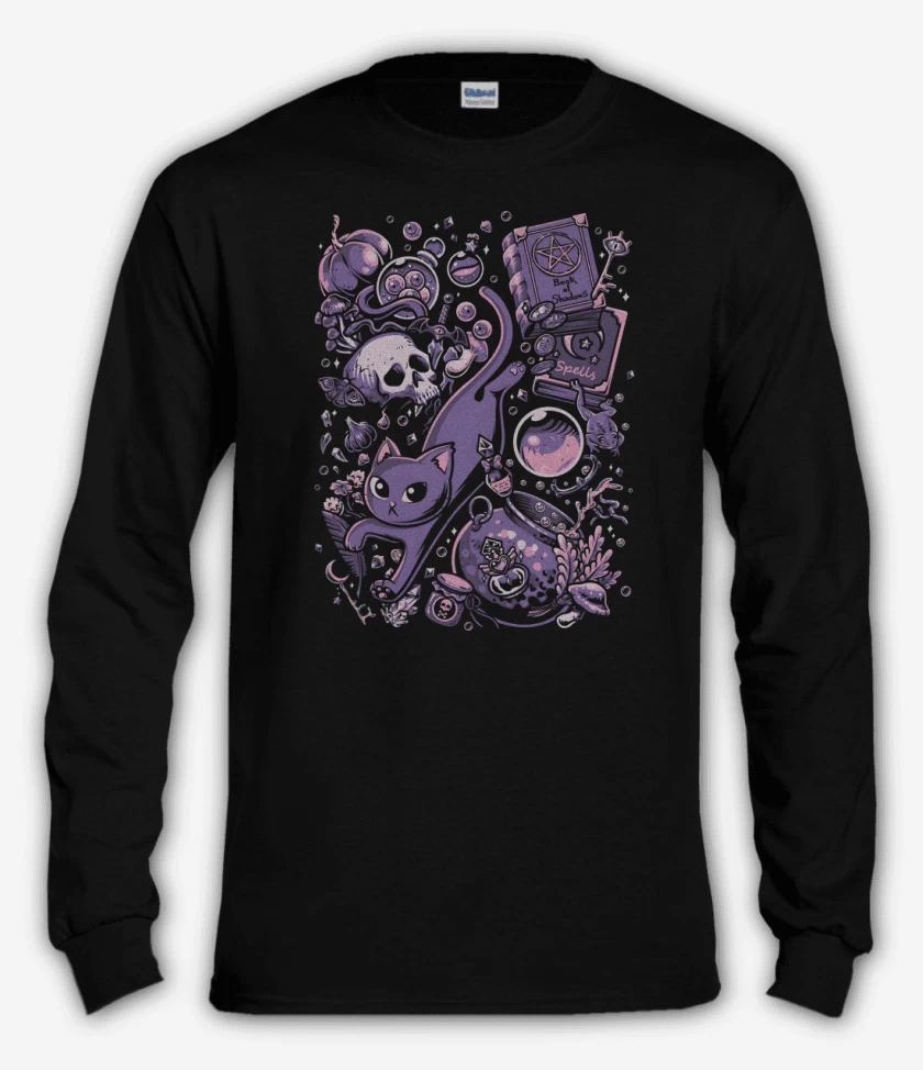 Polera manga larga Negro de Ingredientes para Brujería