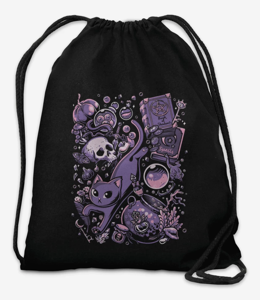 Mochila Negro de Ingredientes para Brujería
