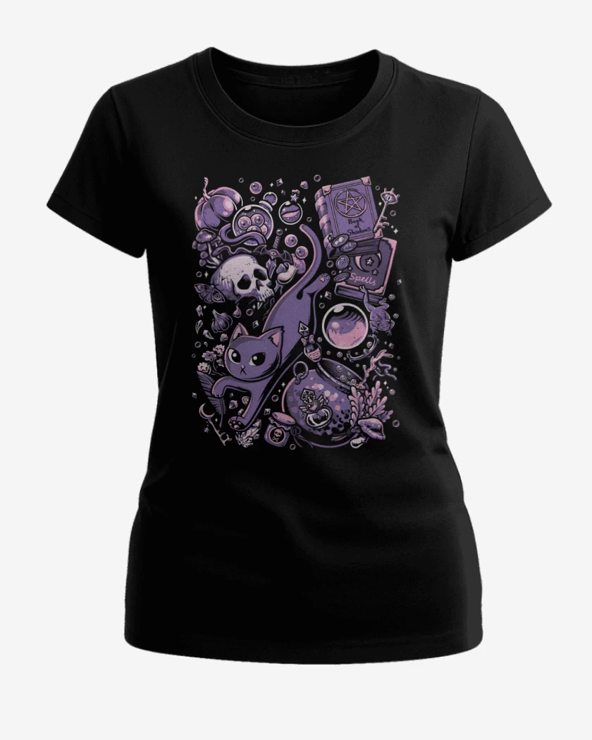 Polera de Mujer Negro de Ingredientes para Brujería