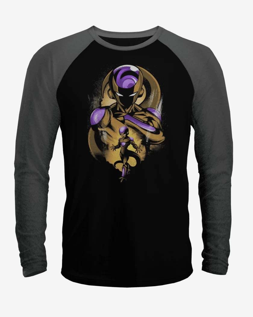 Polera Raglan Negro / Negro Heather de Golden Freeza