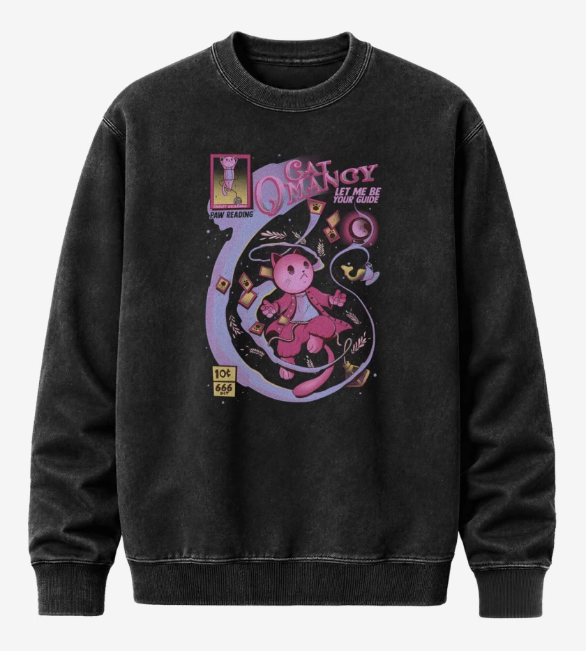 Poleron Polo Acid Wash Negro de CatOmancy