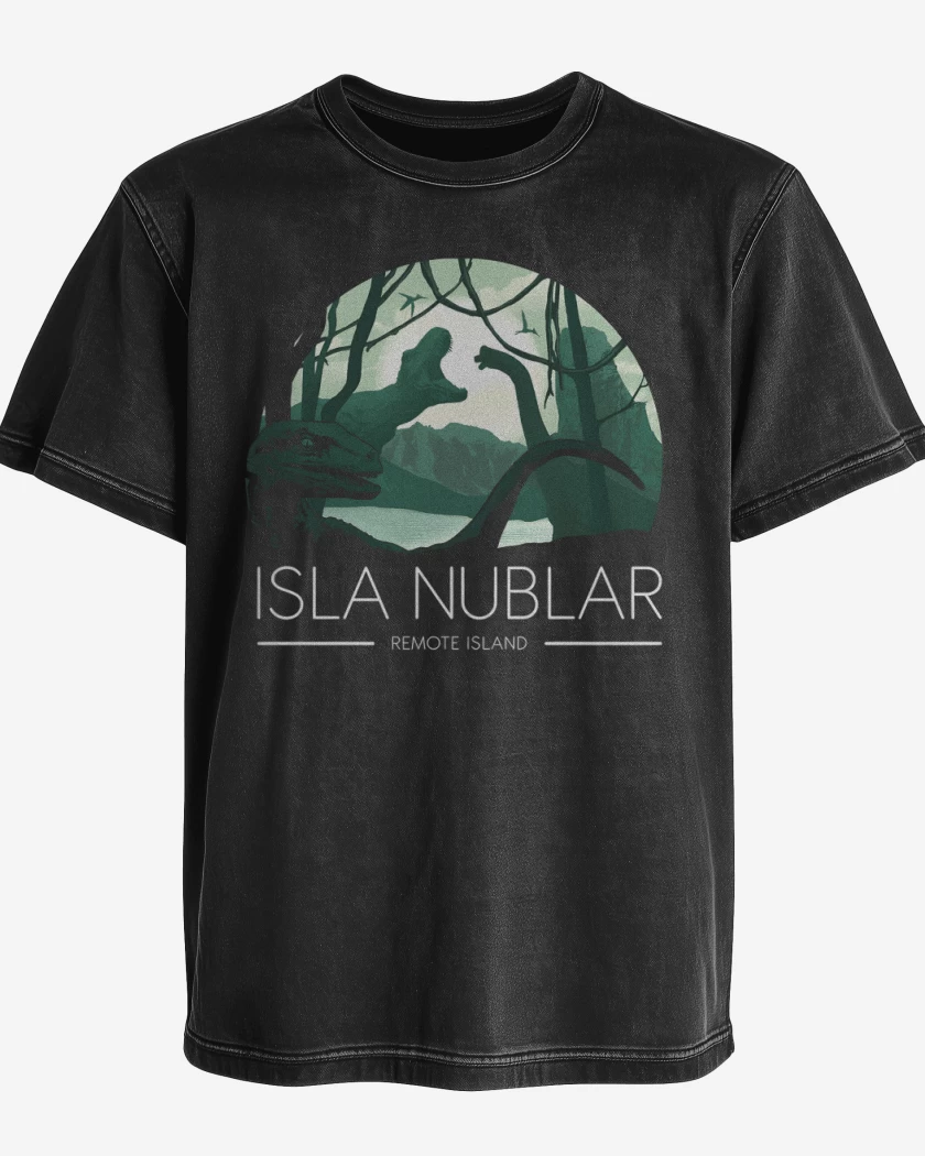 Polera desgastada Negro de Isla Nublar