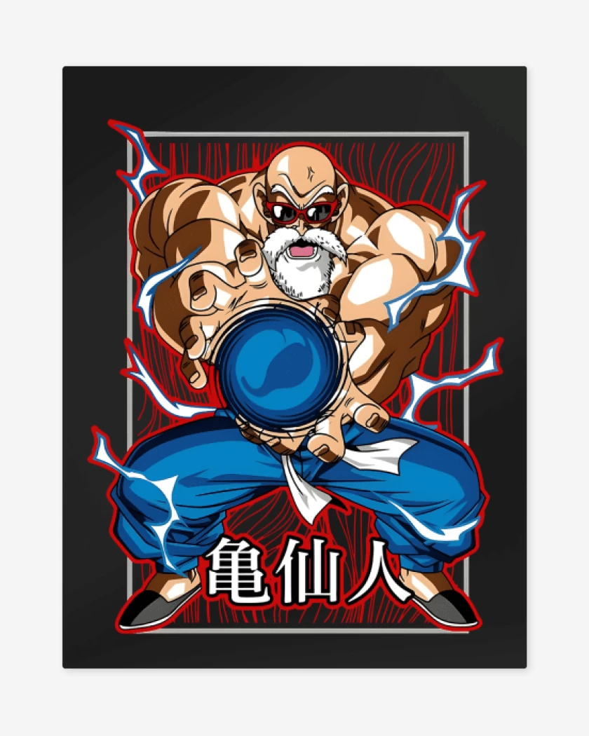 Print metalico Negro de Kame Sen nin