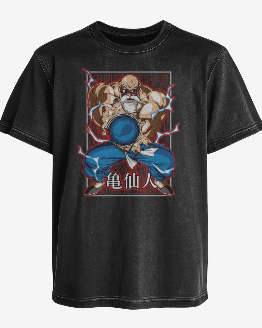 Polera desgastada Negro de Kame Sen nin