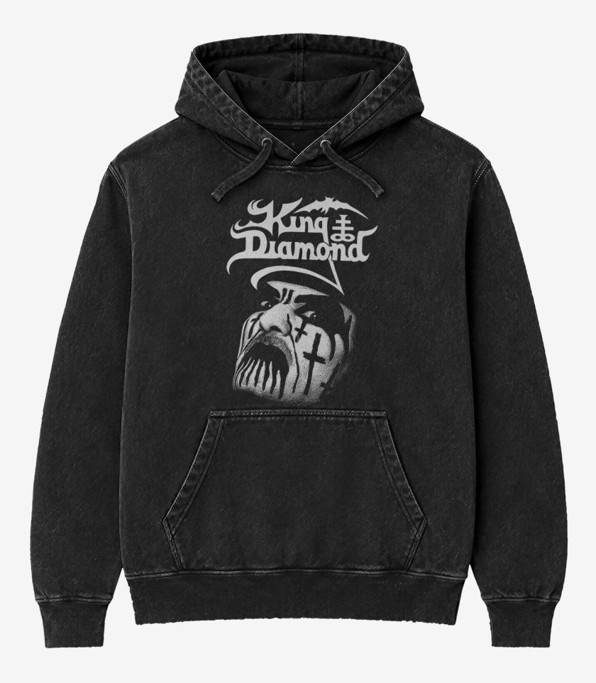 Poleron Canguro Acid Wash Negro de King Diamond