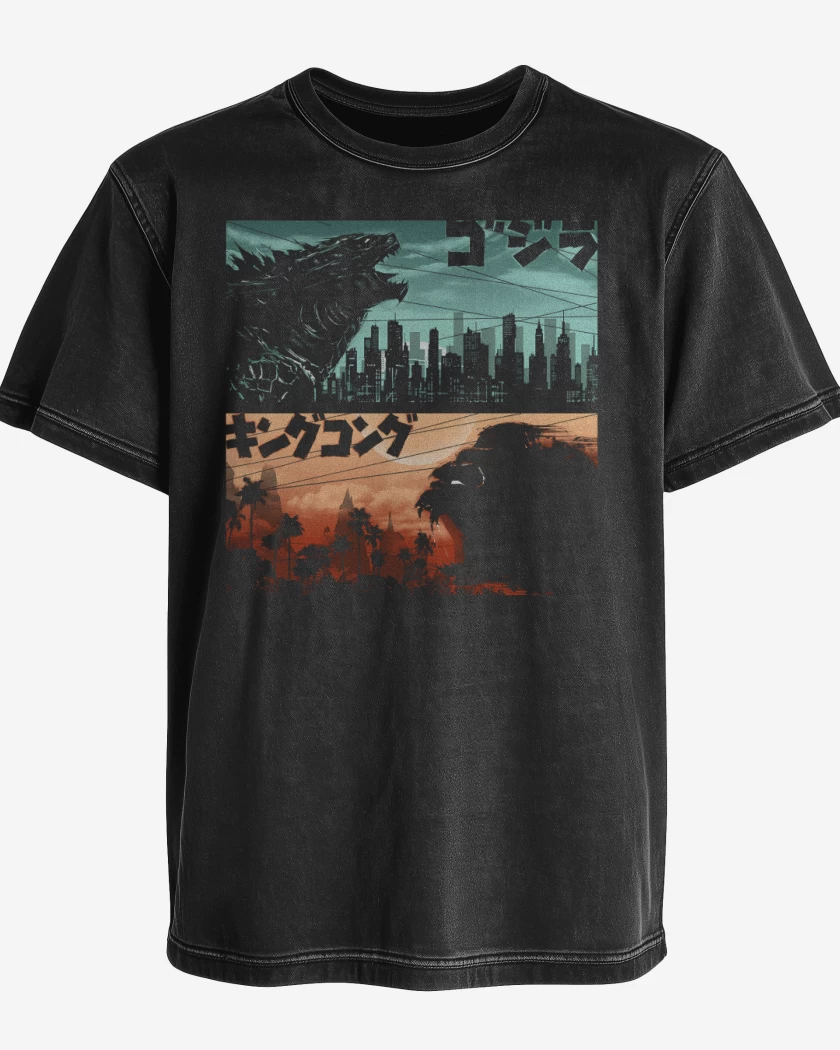 Polera desgastada Kong vs Zilla