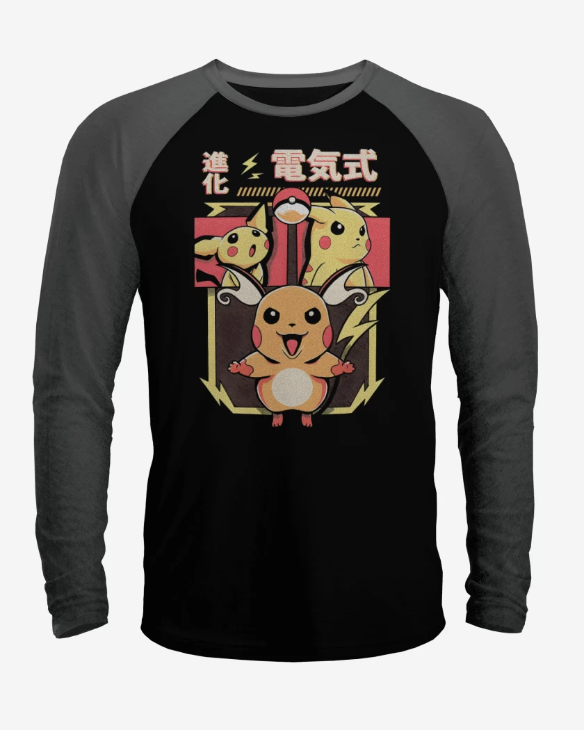 Polera Raglan Negro / Negro Heather de Los Chu