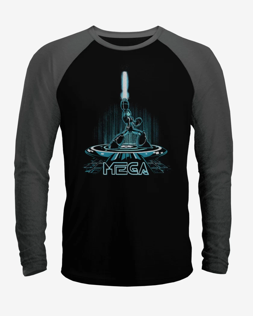 Polera Raglan Negro / Negro Heather de Mega
