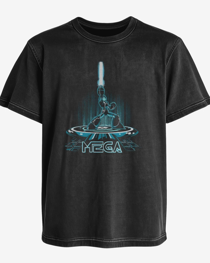 Polera desgastada Negro de Mega