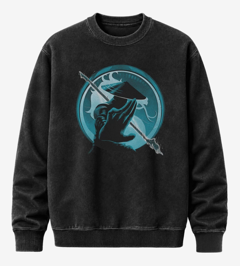 Poleron Polo Acid Wash Negro de Raiden