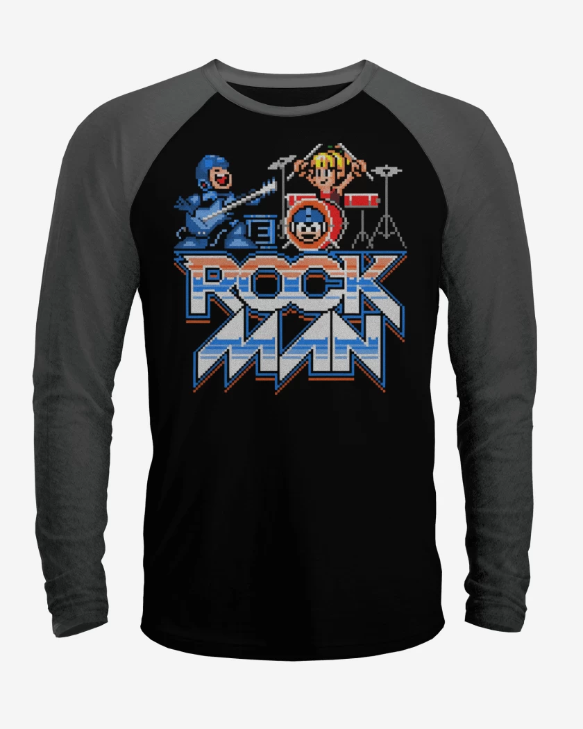 Polera Raglan Negro / Negro Heather de Rock Man