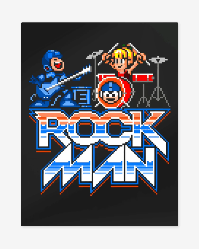 Print metalico Negro de Rock Man