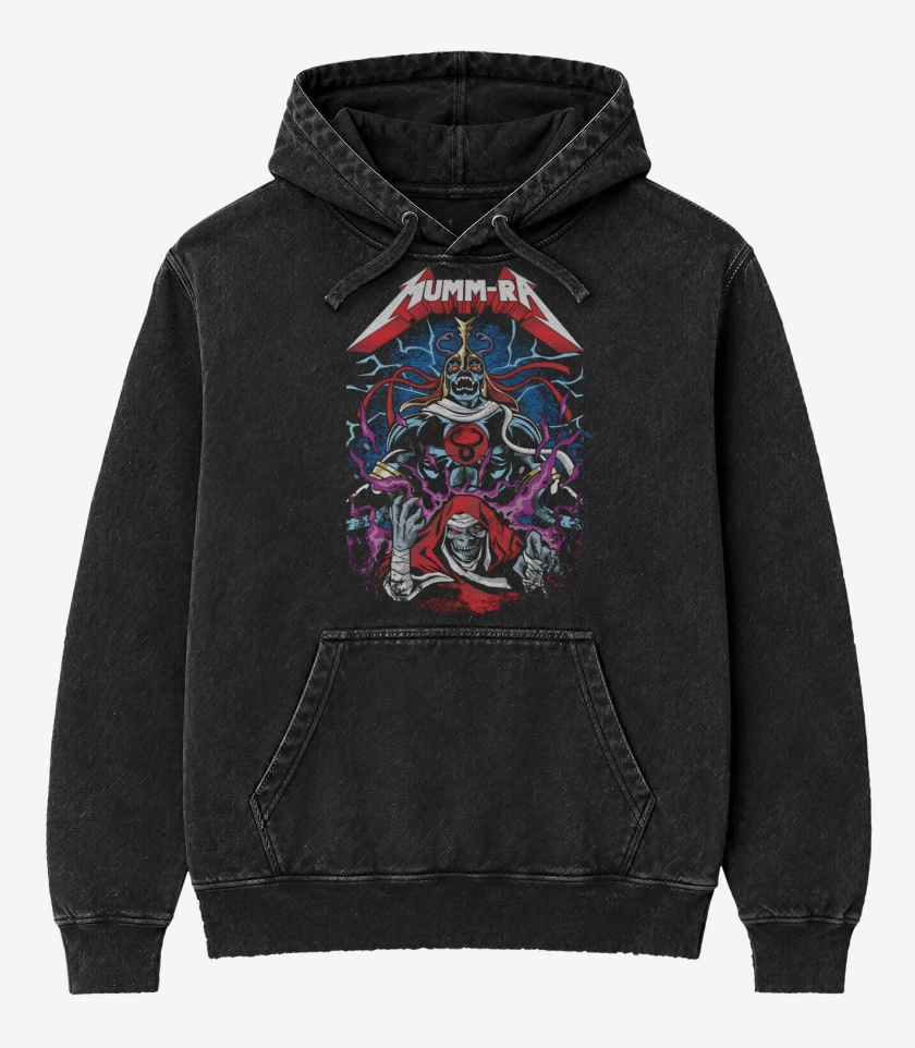 Poleron Canguro Acid Wash Negro de Mumm Rallica