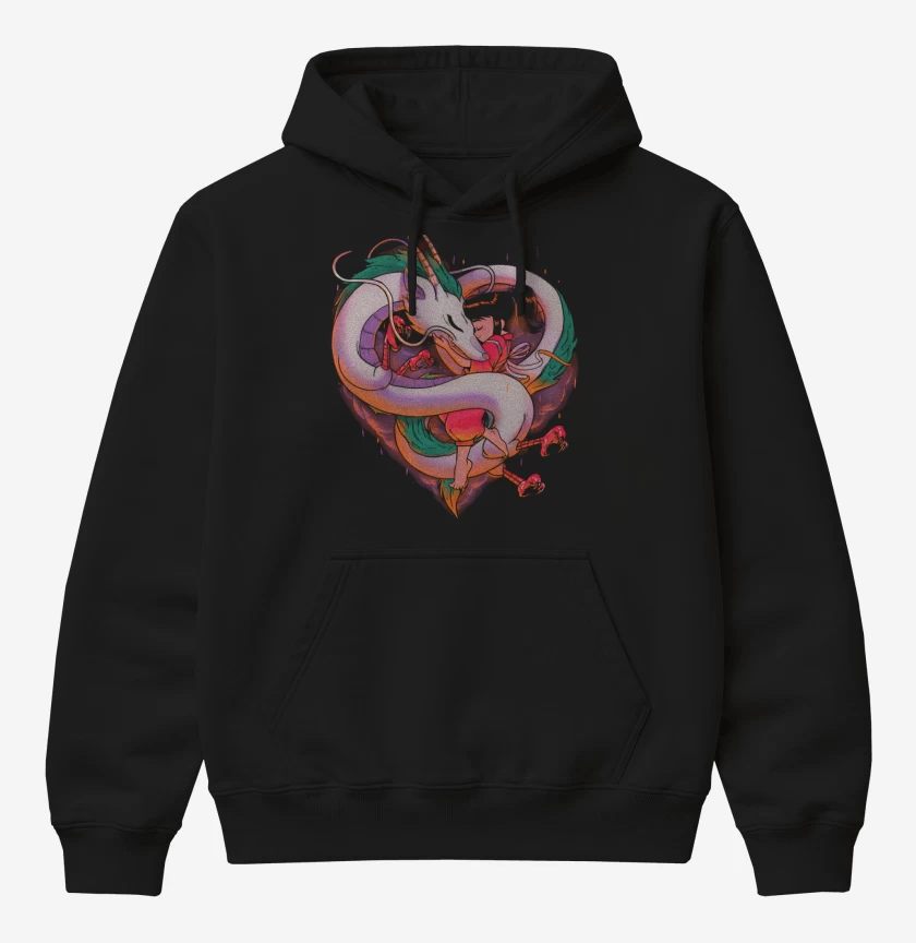 Poleron Canguro básico Negro de Corazón Viajero