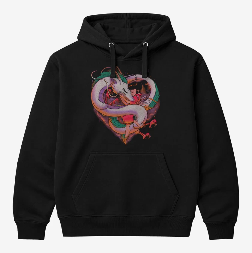 Polerón Canguro Negro de Corazón Viajero