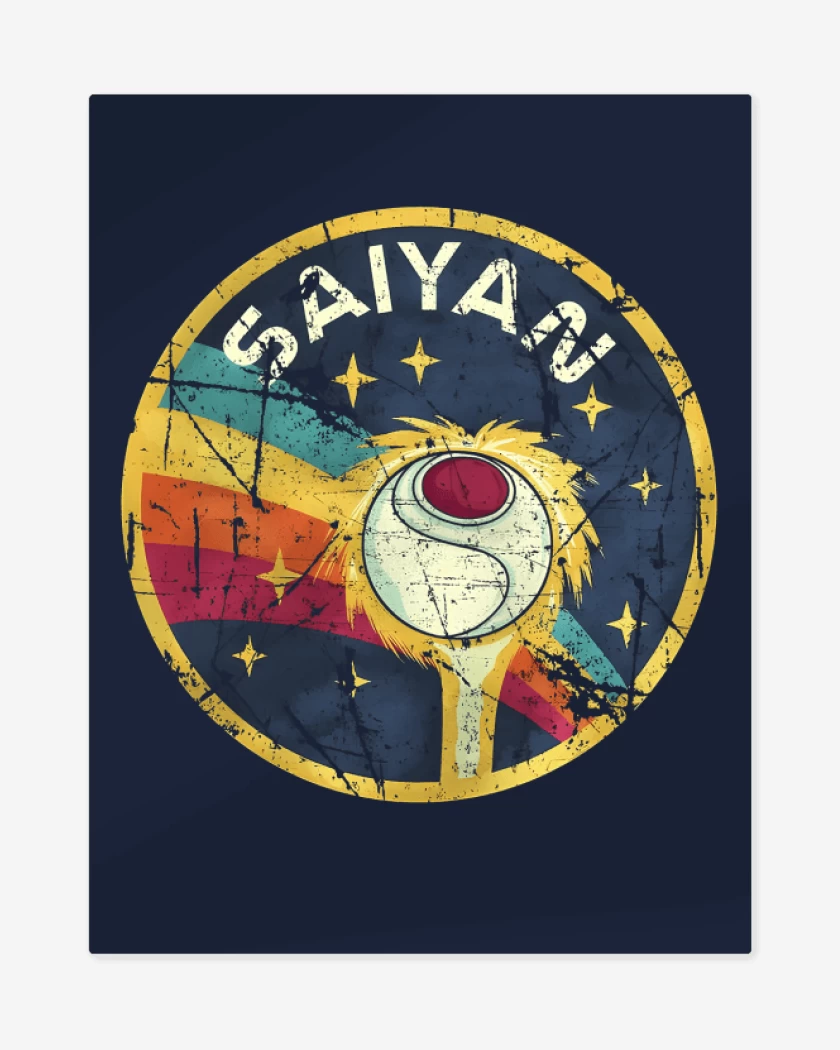 Print metalico Azul Marino de Saiyan