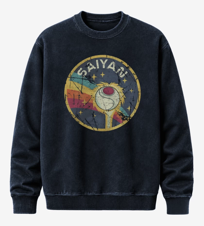Poleron Polo Acid Wash Azul Marino de Saiyan