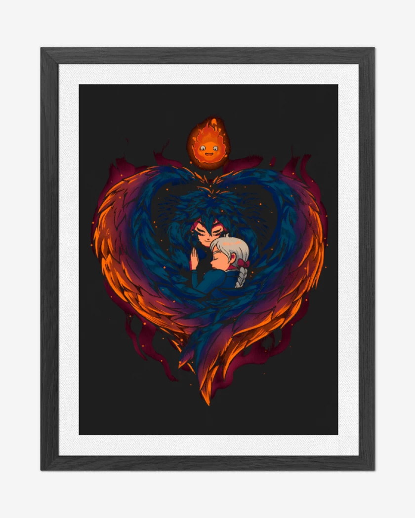 Cuadro decorativo Negro de Corazón en Llamas