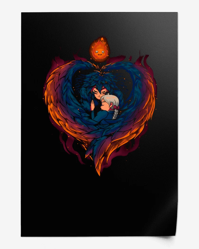 Print Corazón en Llamas