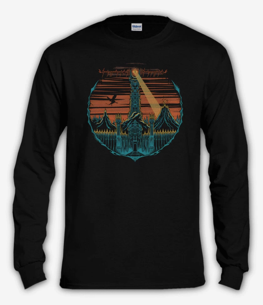 Polera manga larga Negro de El ojo de Sauron