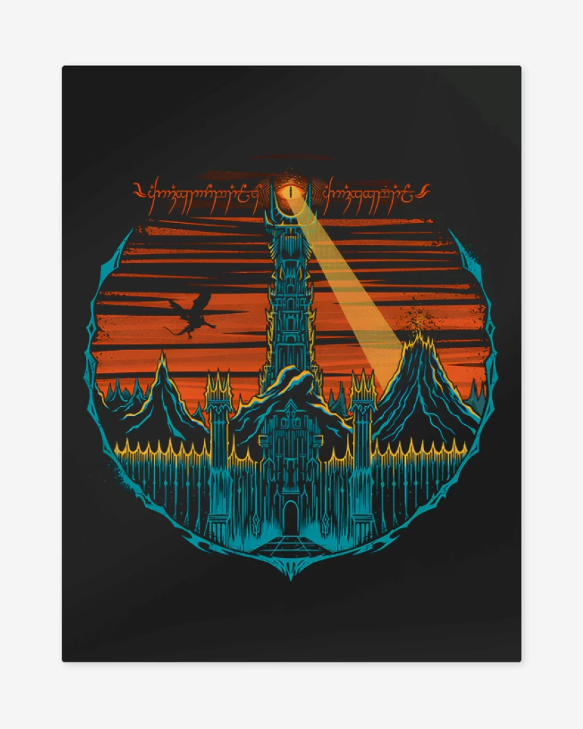 Print metalico Negro de El ojo de Sauron