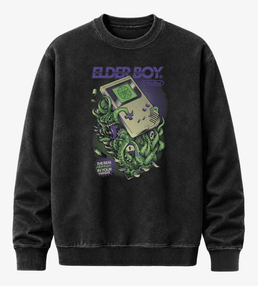 Poleron Polo Acid Wash Negro de Elder Boy