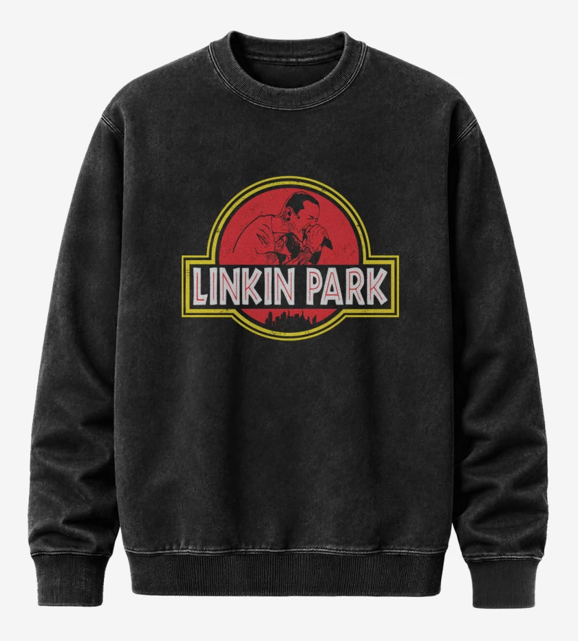 Poleron Polo Acid Wash Negro de Linkin Park