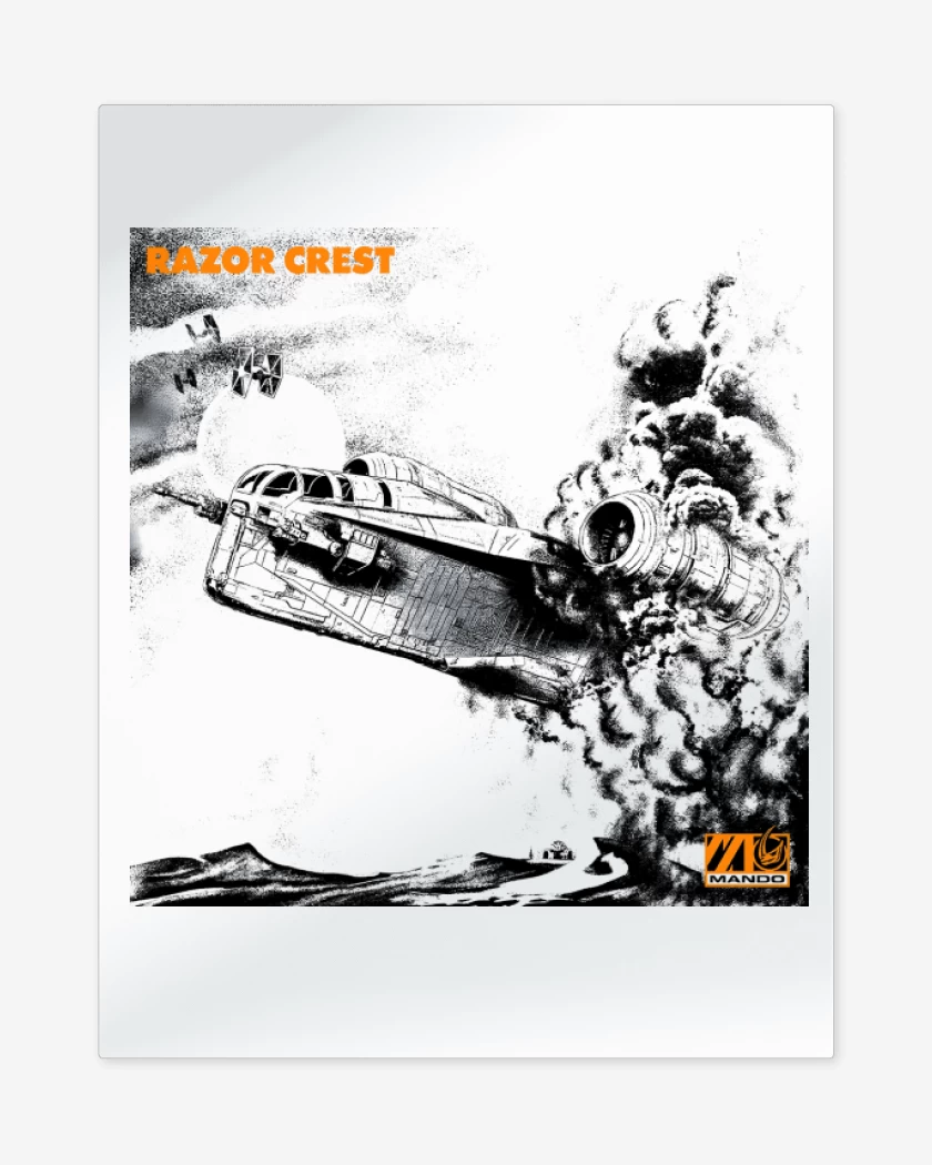 Print metalico Blanco de Razor Crest