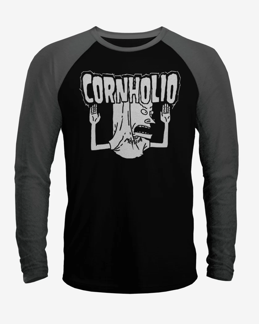 Polera Raglan Negro / Negro Heather de Cornholio