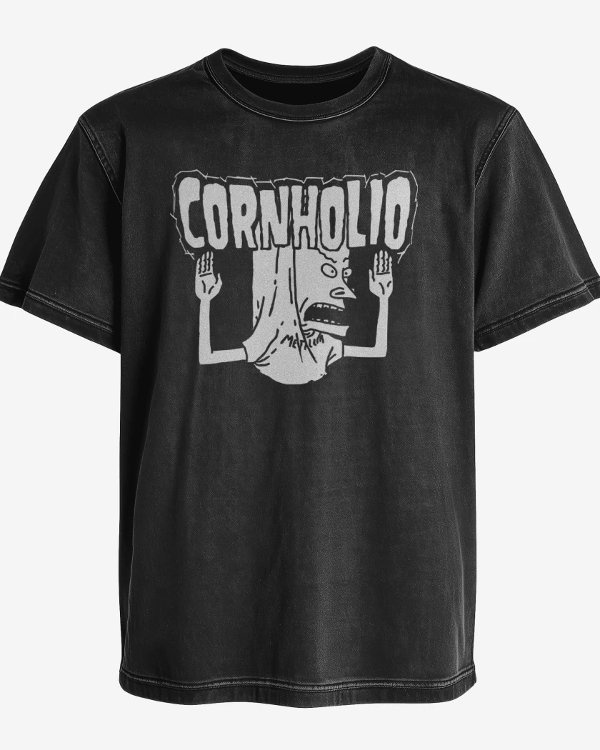 Polera desgastada Negro de Cornholio