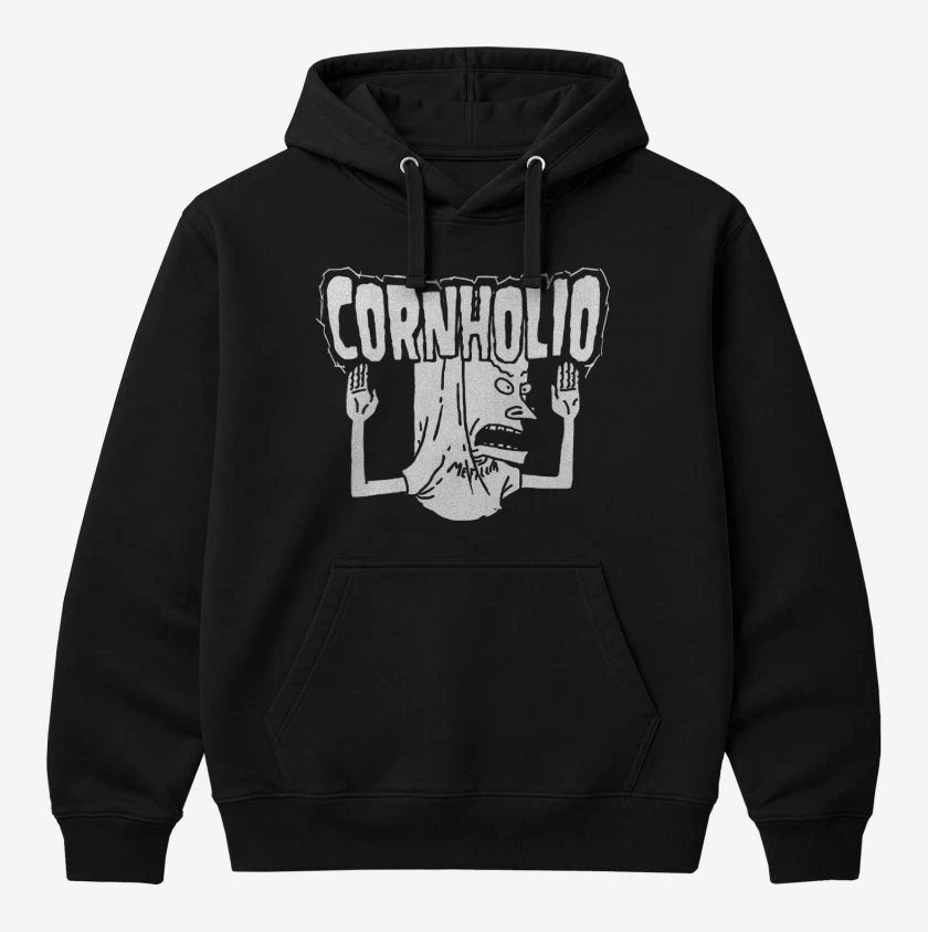 Polerón Canguro Negro de Cornholio